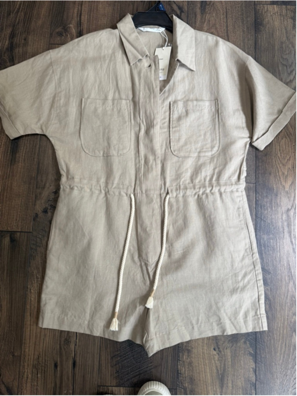 New Mango Linen Utility Romper Small - Picture 8 of 8